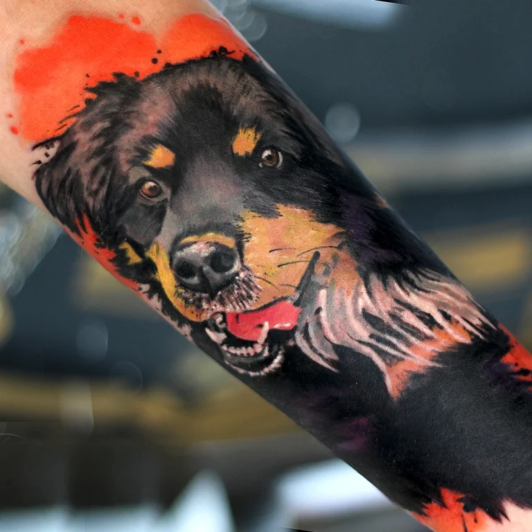 Tatuaż realizm pies