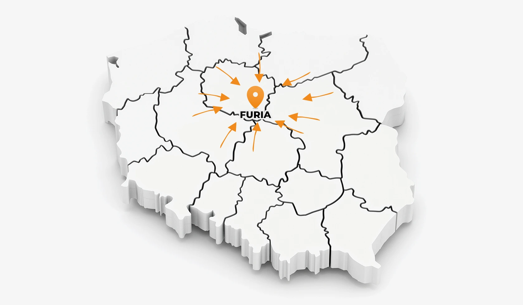 Mapa zasięgu usług studia Furia